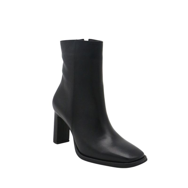 Indigo Heeled Ankle Boots In Black Leather image