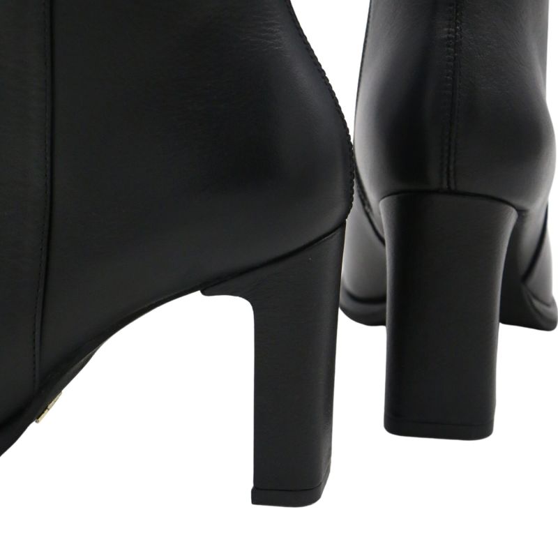 Indigo Heeled Ankle Boots In Black Leather image