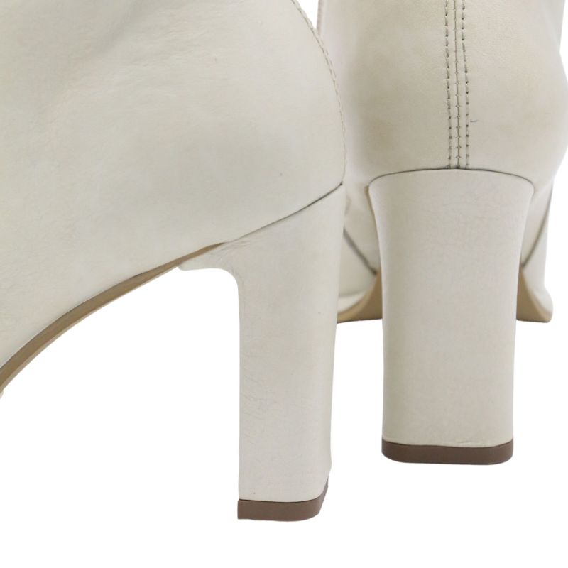 Indigo Heeled Ankle Boots In Ivory Leather image