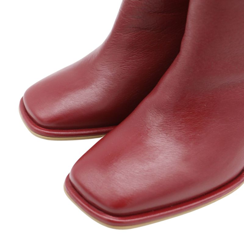 Indigo Heeled Ankle Boots In Ruby Wine Leather image