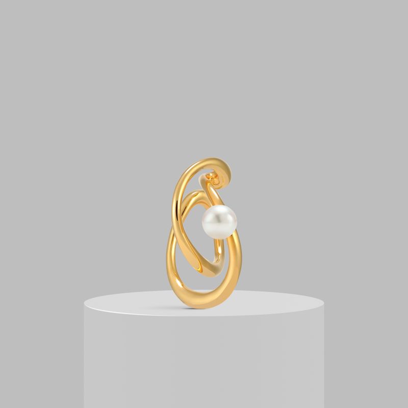 Infinity Pearl Ear Cuff - Gold image