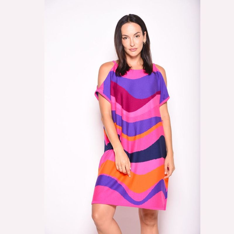 Intarsia Dress- Blackberry image