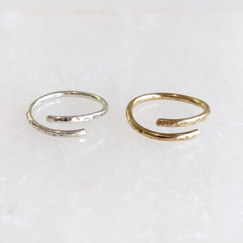 Intertwined Gold And Silver Hammered Rings | Kiri & Belle | Wolf & Badger