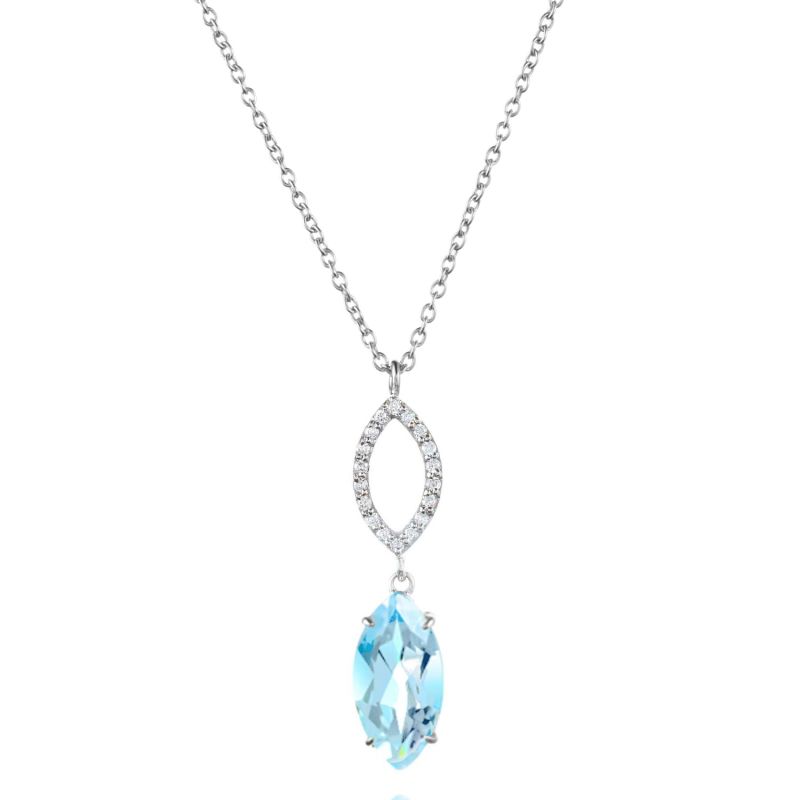 Blue Topaz & Diamond Necklace image