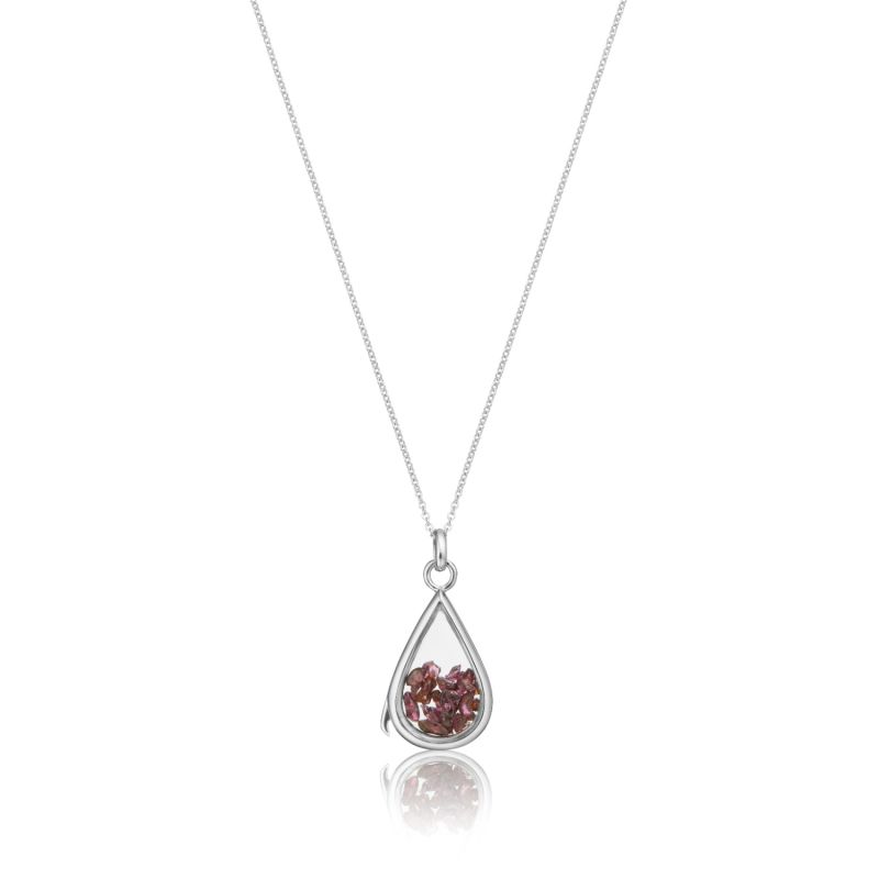 Sterling Silver Garnet Birthstone Teardrop Locket image