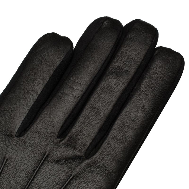 Hand Made Women's Gloves - Nappa & Suede In Black image