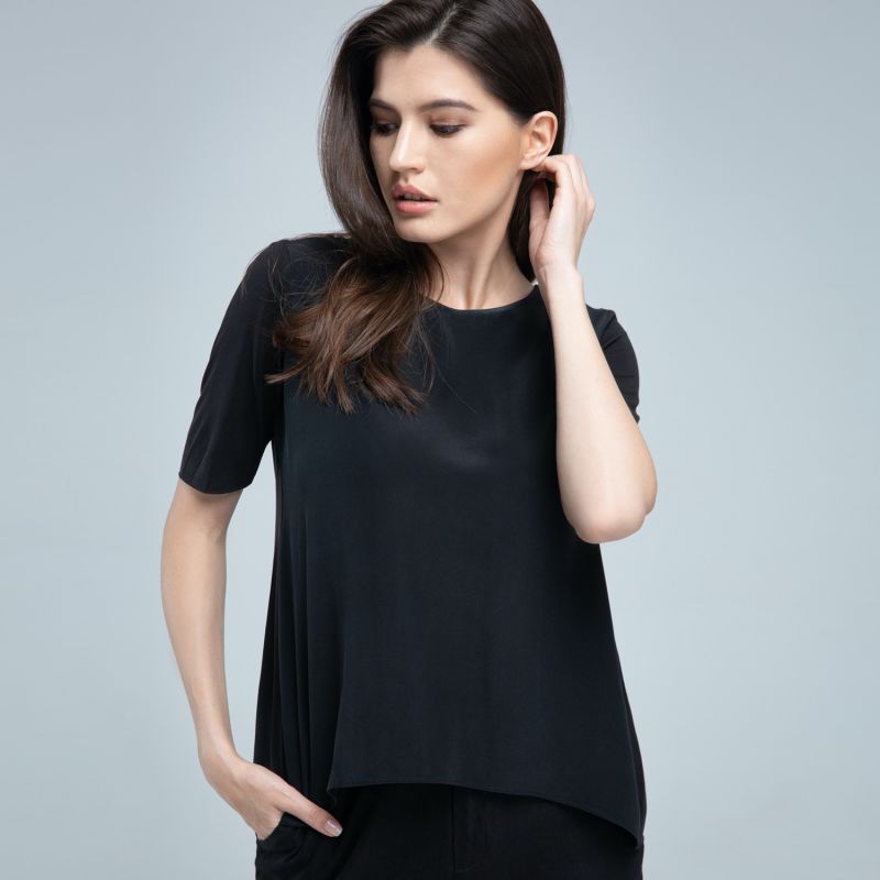 Black Smart Silk Tee image