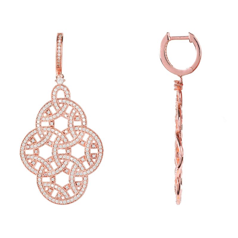 Celtic Knot Aoife Drop Earrings Rose Gold image