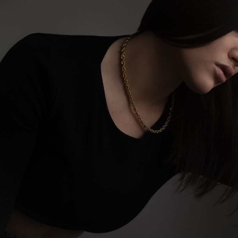 Gold Rope Chain Necklace image