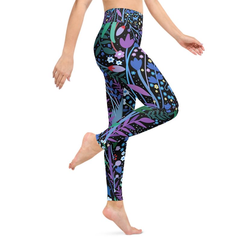 High Waist Yoga Leggings In Night Garden image