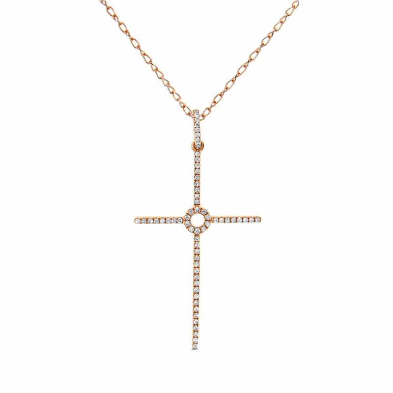 Cross Necklace 18k Rose Gold image