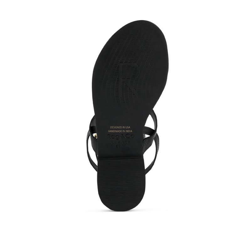 Irene Black Flat Thong Sandals image