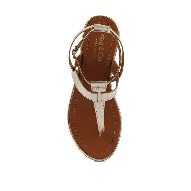 Irene Gold Flat Thong Sandals image