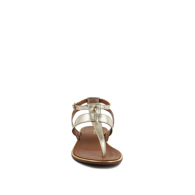 Irene Gold Flat Thong Sandals image