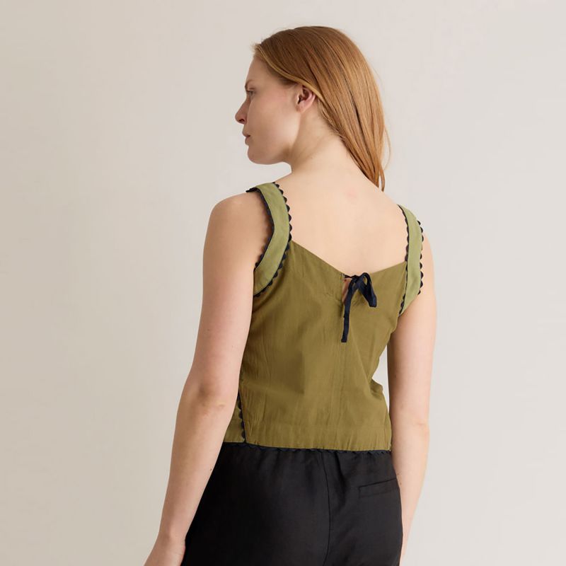 Iris - Organic Cotton Patchwork Green Top image