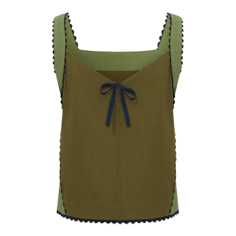 Iris - Organic Cotton Patchwork Green Top image