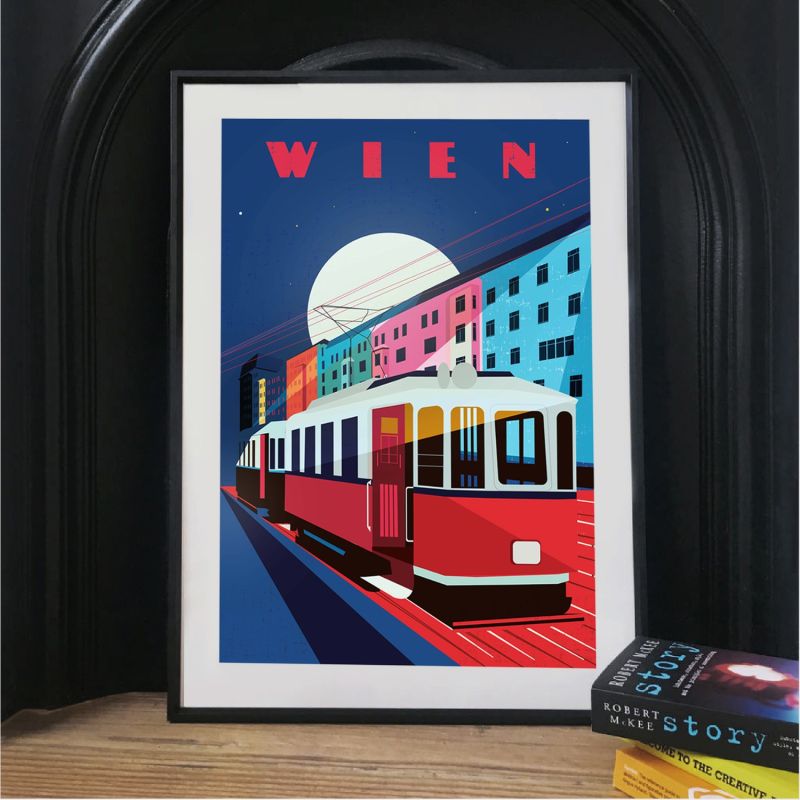 Wien Vienna Illustrated Art Print image