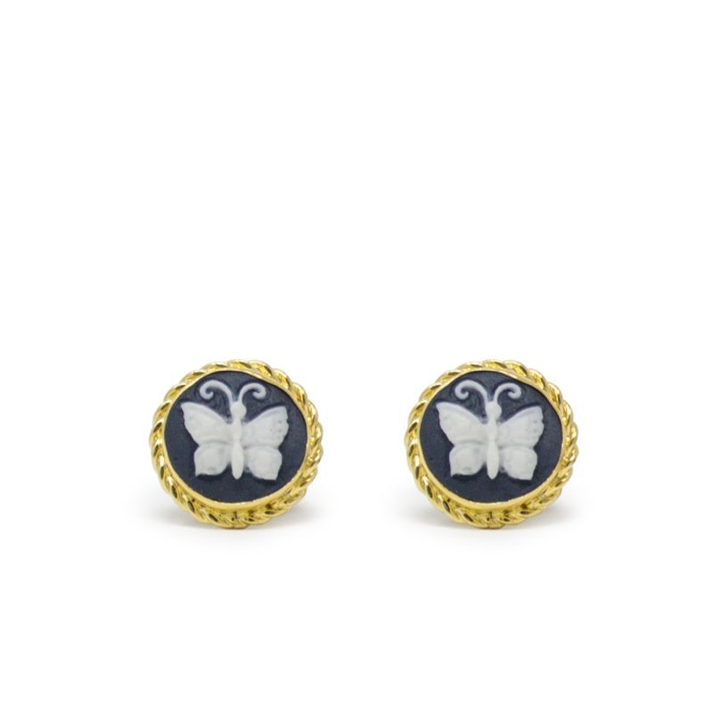 Butterfly Cameo Stud Earrings image