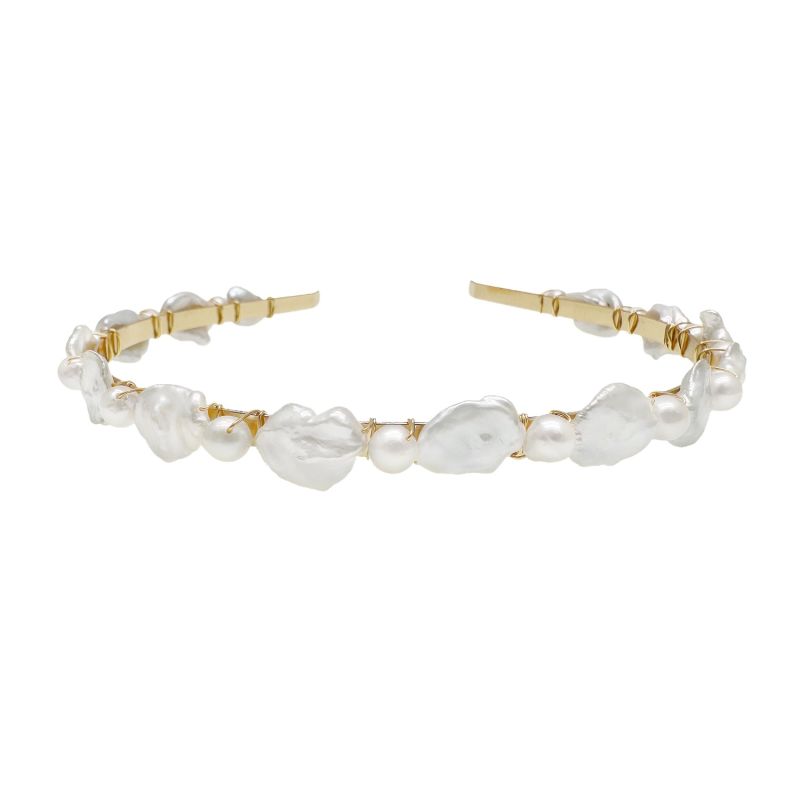 Irregular Freshwater Pearls Handcrafted Hair Band image