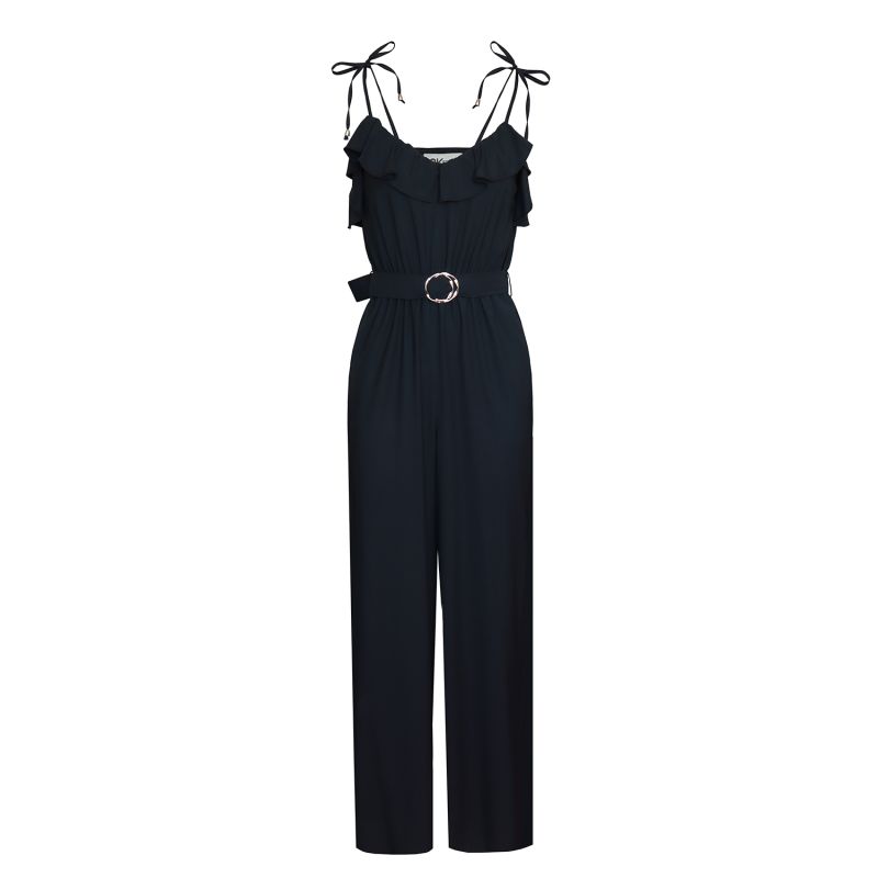 Isabel Belted Wide-Leg Jumpsuit - Midnight Blue image