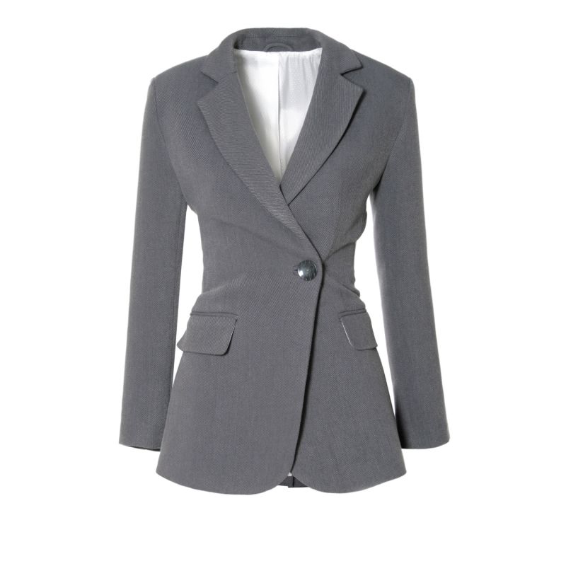 Isabella Baltic Grey Hourglass Shaped Feminine Blazer | Aggi | Wolf ...