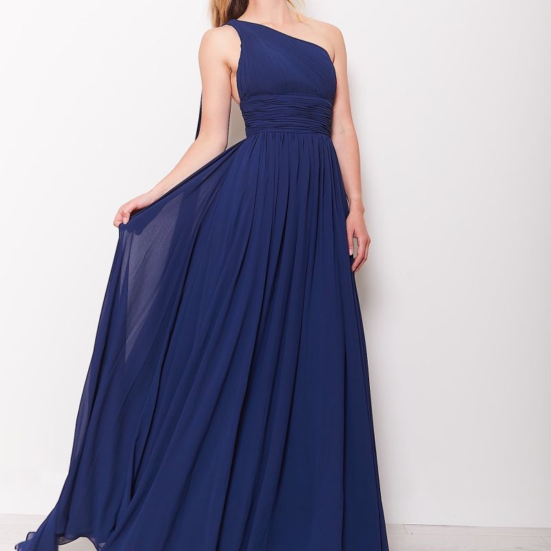 Navy chiffon gown hot sale