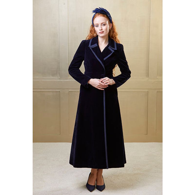 Velvet Dress Coat - Black image