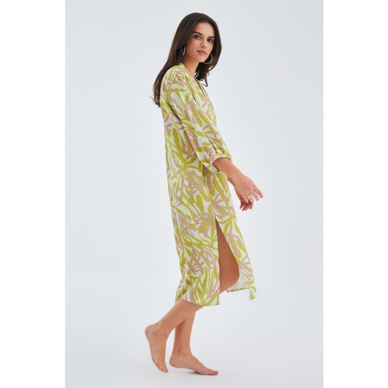 Akira Matt Satin Summer Midi Dress - Multicolour image