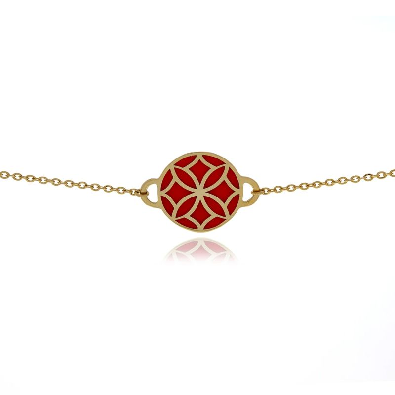 Orange Signature Flower Gold Necklace image