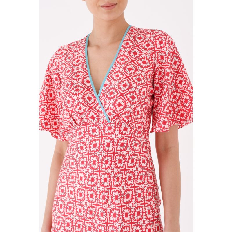 Olivia Dress Red Xox Print image