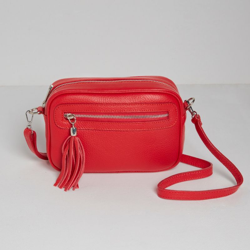 Crossbody Bag In Red With Interchangeable Straps Betsy & Floss Wolf