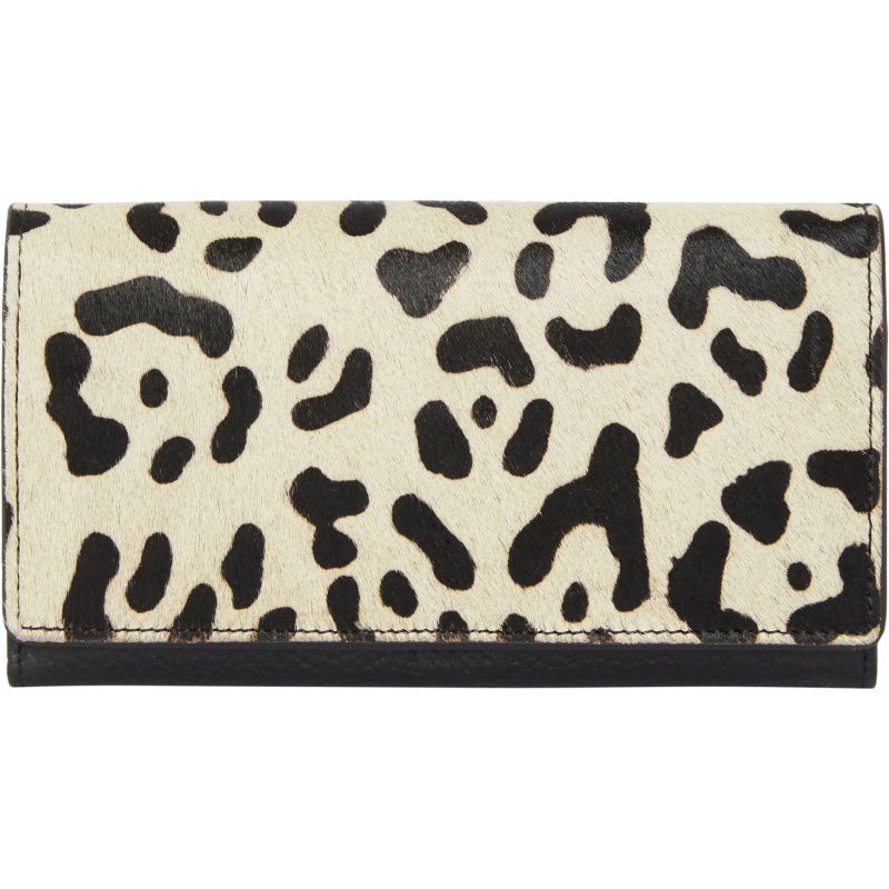 Ivory Animal Print Leather Multi Section Purse image