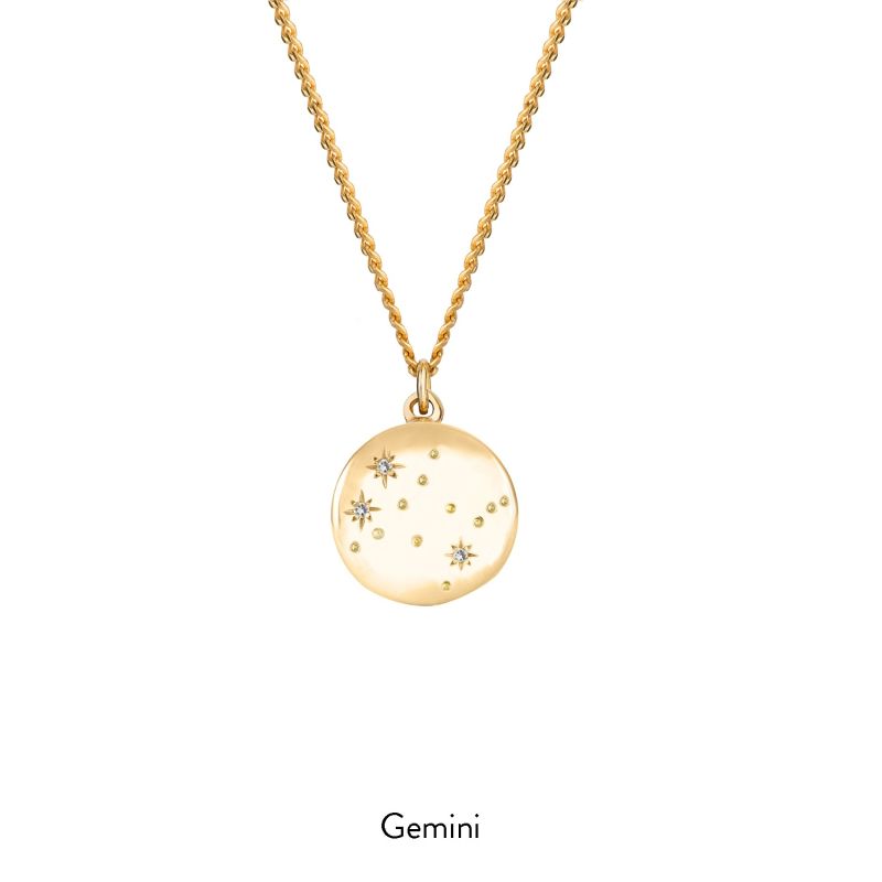 Gemini Constellation Necklace - Diamonds & Solid Gold | No 13 | Wolf & Badger