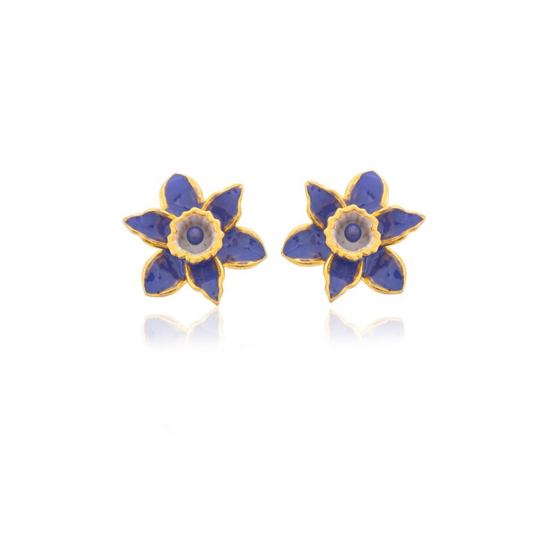 Very Peri Daffodil Flower Earrings image