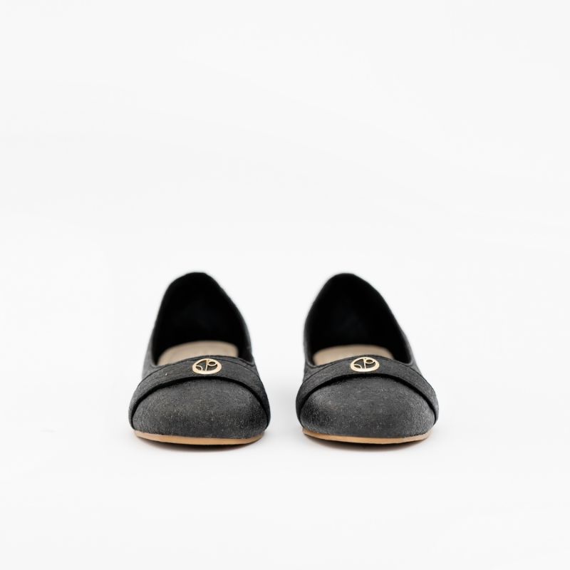 Cape Town Ballerina Flats In Charcoal Black image