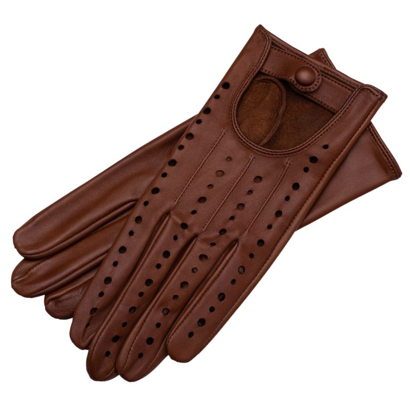 Rimini - Women's Leather Driving Gloves In Saddle Brown image