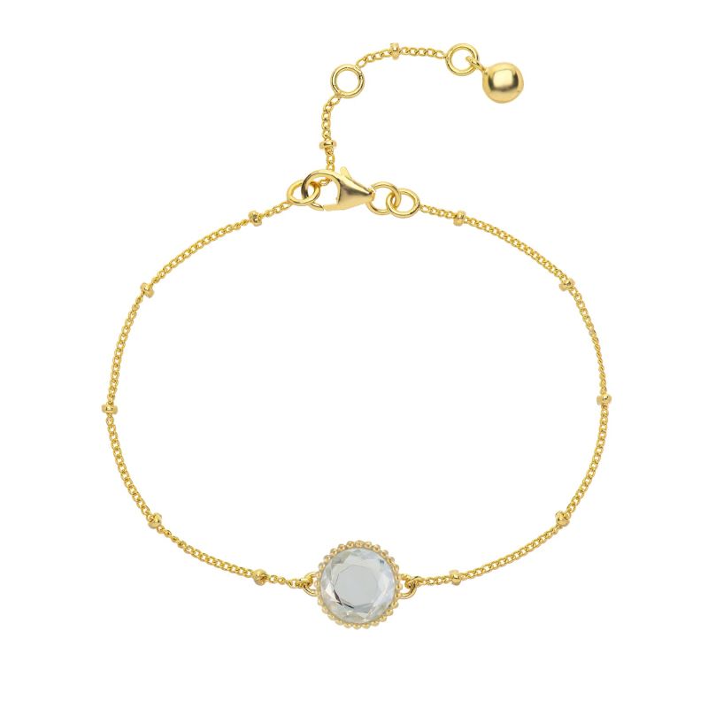 Barcelona April Crystal & Gold Birthstone Bracelet image