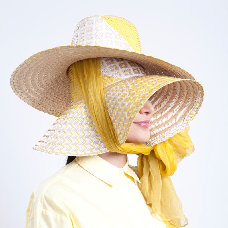 Ibiza Yellow Wide Brim Straw Hat image