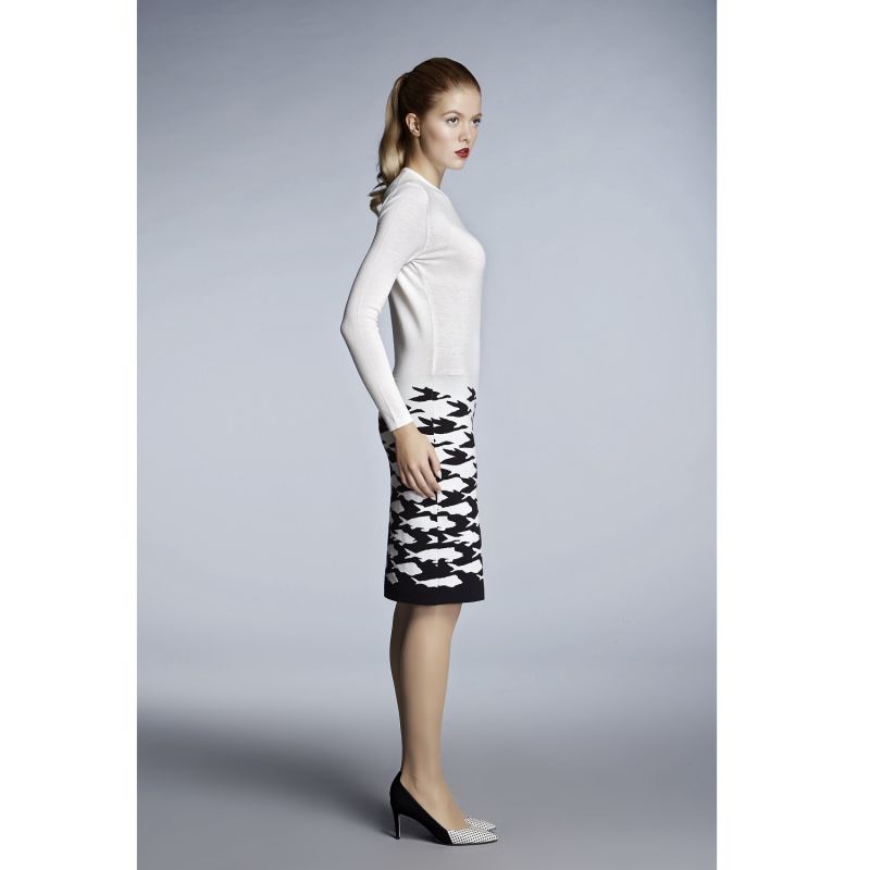 Sea & Sky Knitted Jacquard Dress In Ivory image