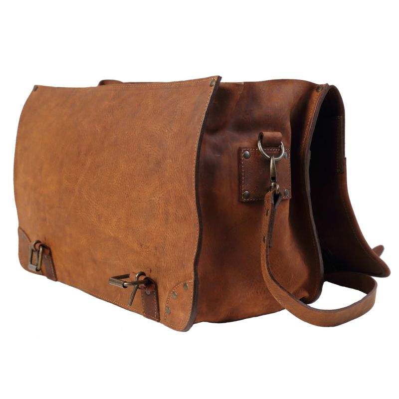 Leather Duffel Bag In Heritage Brown image