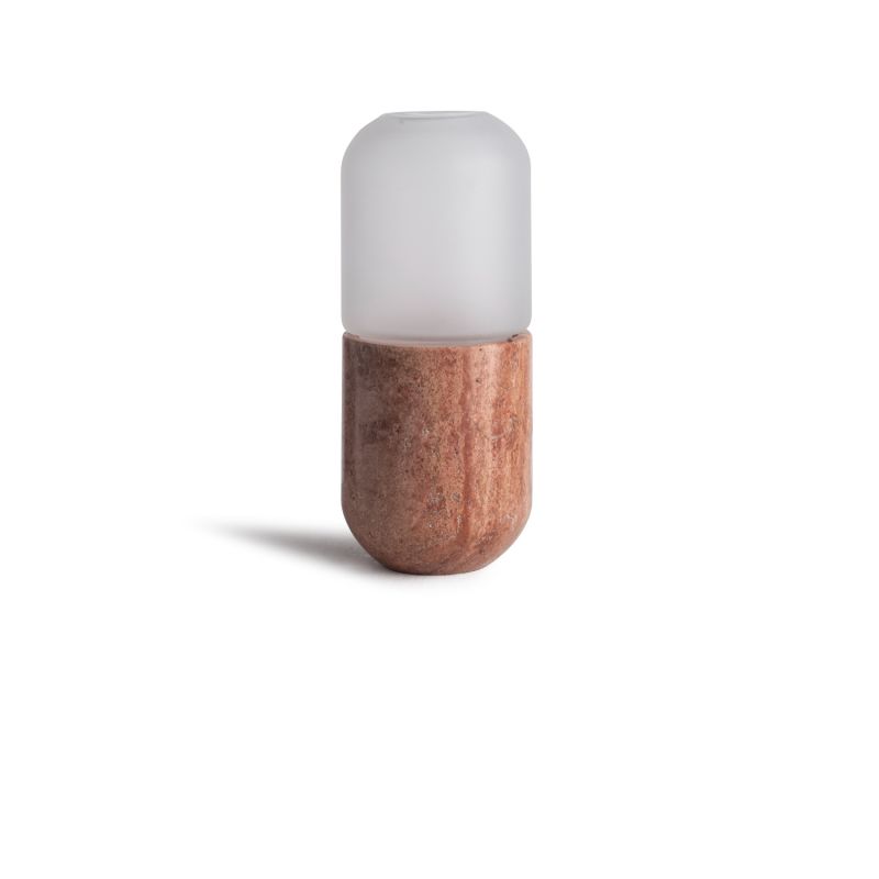 Pill Candle Holder - Red Marble image