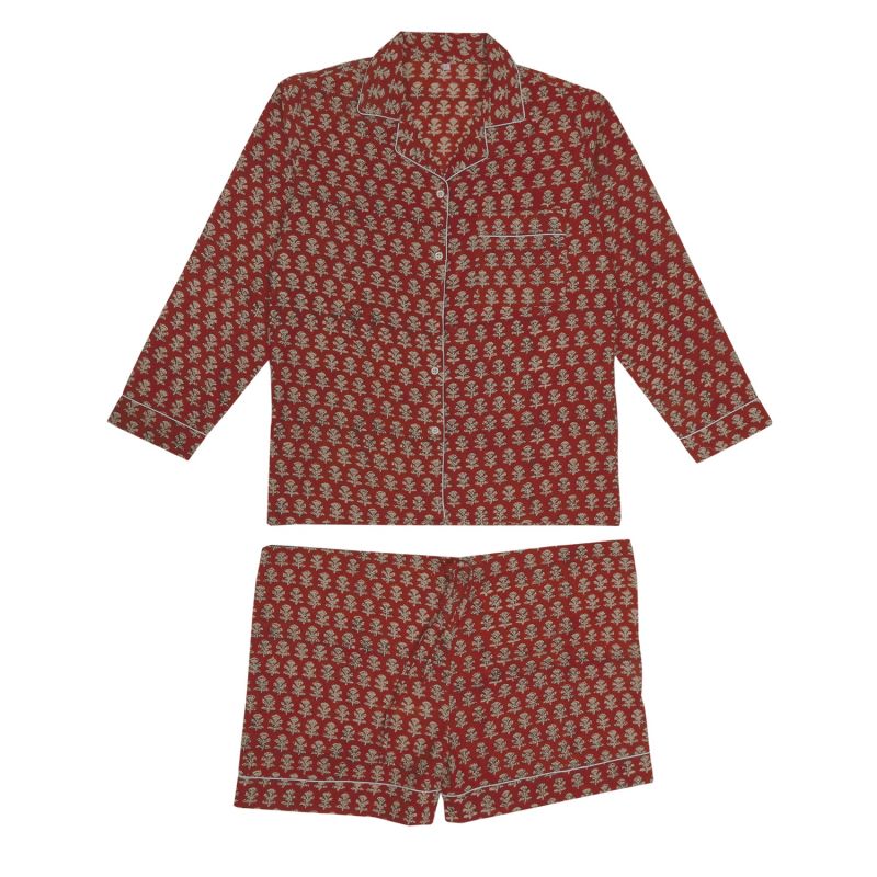 Red & Gold Tiyaz Pyjama Set image