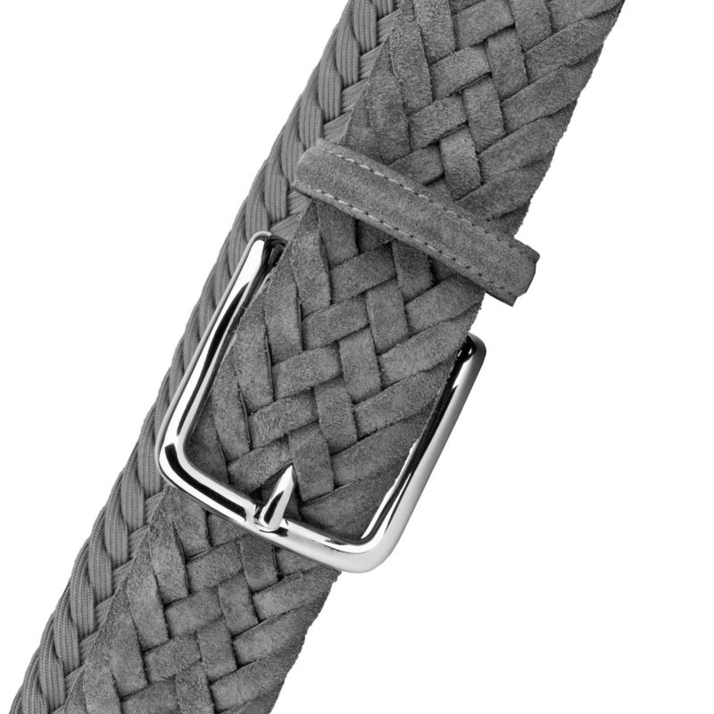 Braided Suede Belt Grey Francesco image