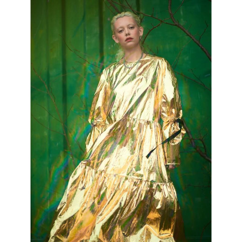 Eidothea Dress In Disco Gold image