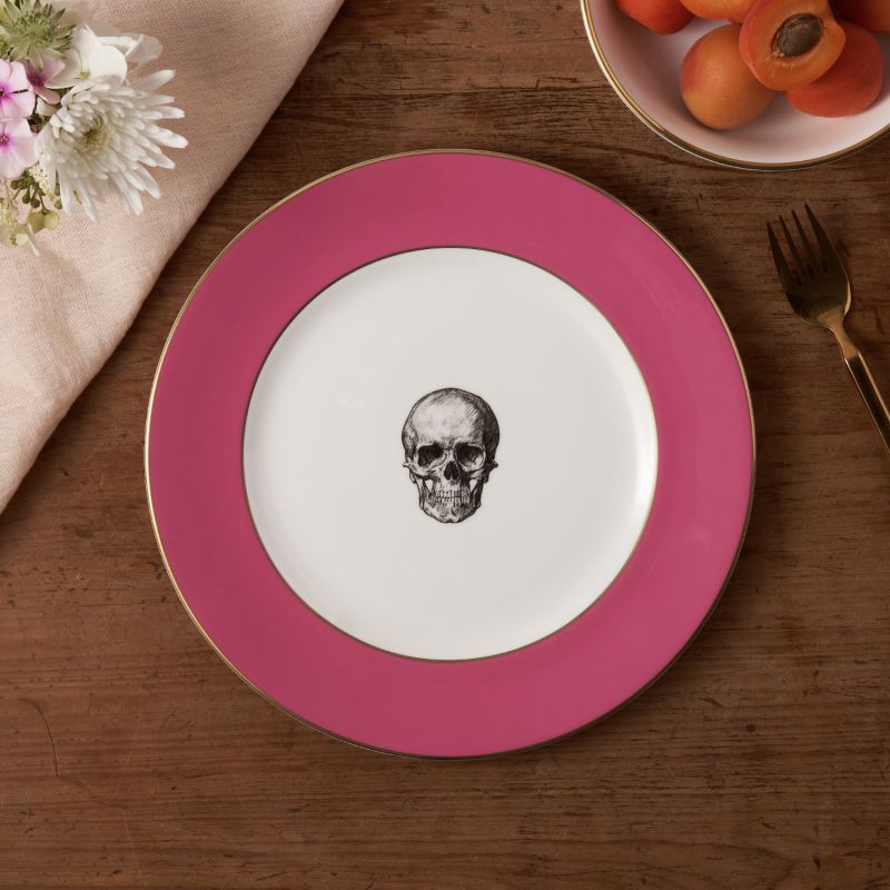 Raspberry Pink Skull Dinner Plate image