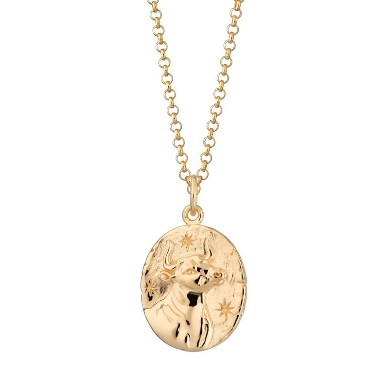 Gold Taurus Zodiac Necklace image