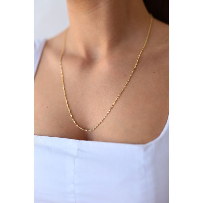 Twisted Curb Singapore Sterling Silver Chain Adjustable Size Spero London Wolf & Badger