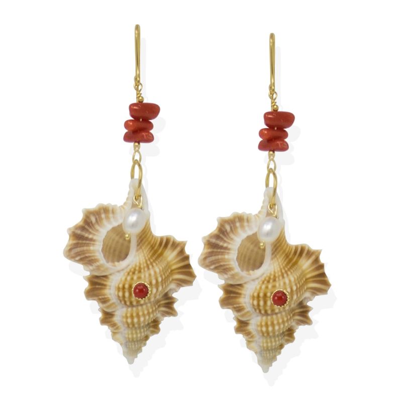 Mama Africa Coral & Shell Earrings image