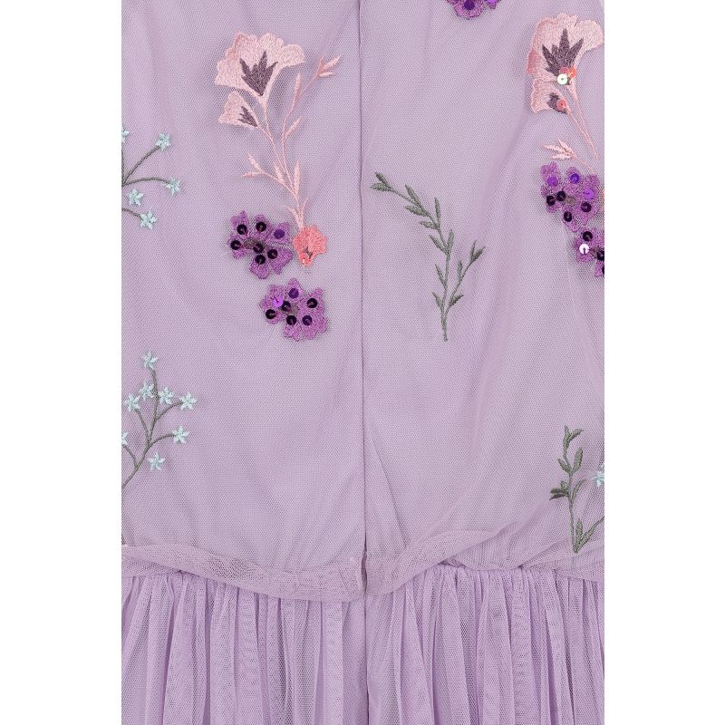 Jacinta Floral Embroidered Skater Dress -  Lilac image