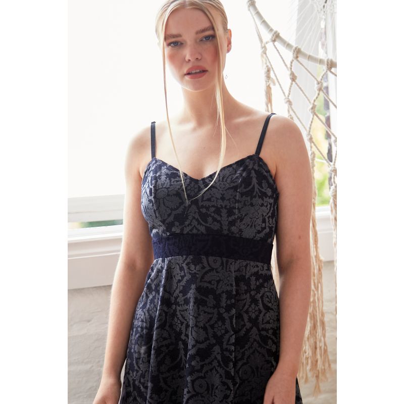 Velvet Jacquard Fit And Flare Dress image